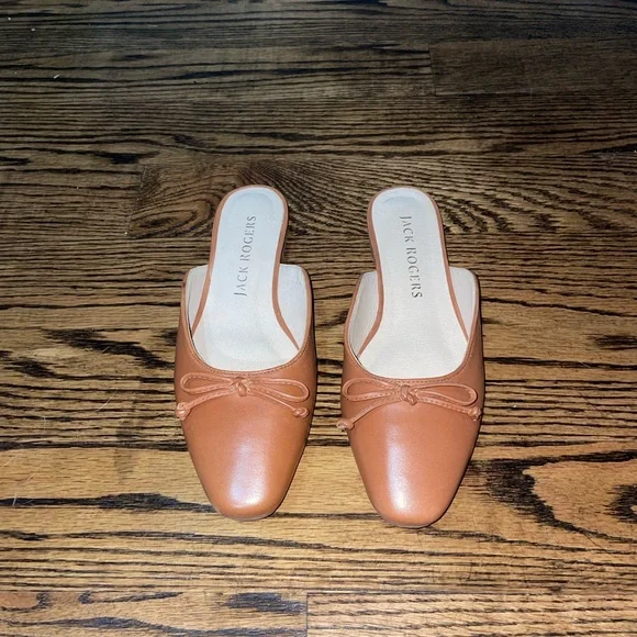 Jack Rogers Women's Brown Leather Mules - Picture 3 of 5